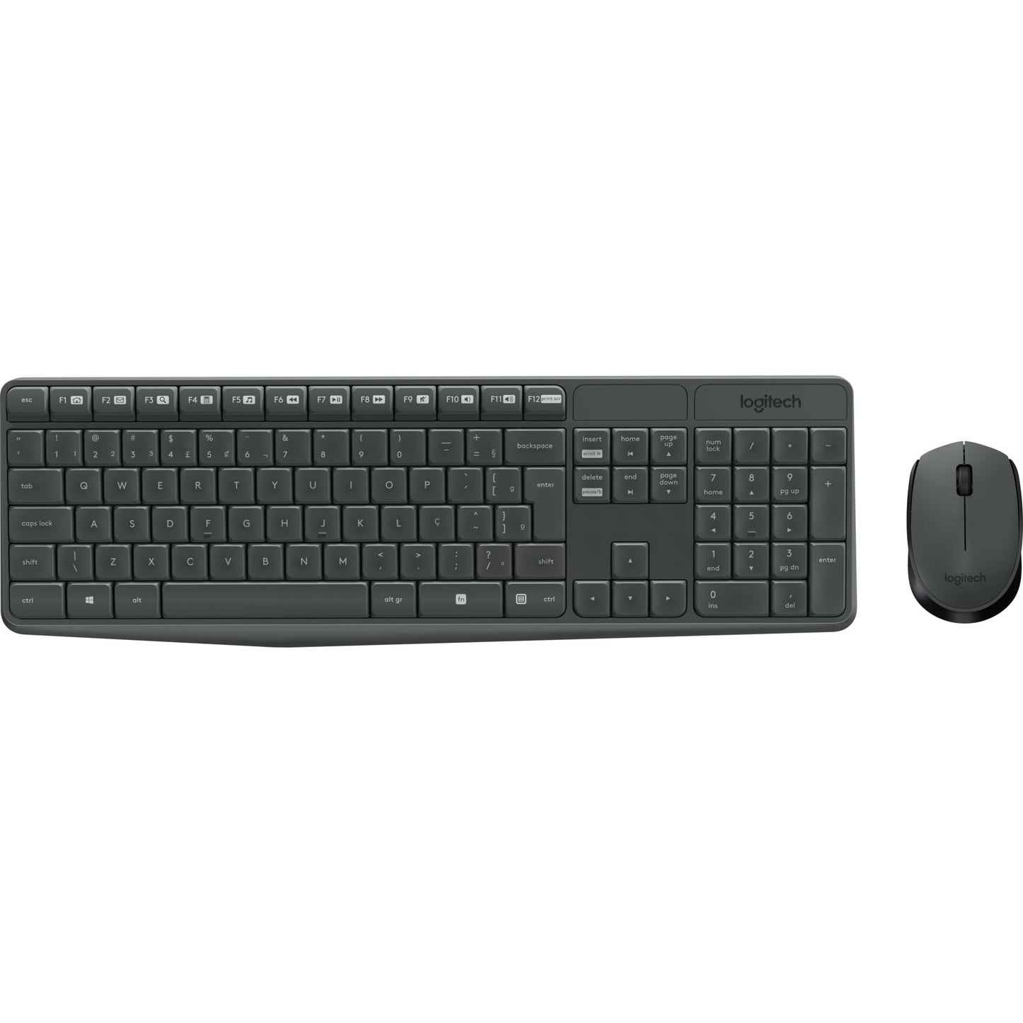 Logitech MK235 Wireless Keyboard and Mouse Combo for Windows, QWERTZ German Layout - Grey
