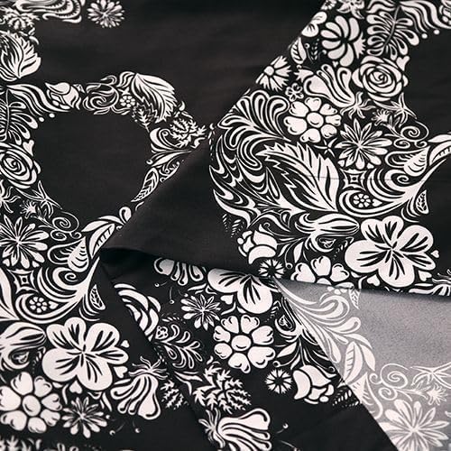 SDIII Gothic Skull Queen Fitted Sheet with 2 Pillowcases, Not Including Flat Sheet, Soft Microfiber Deep Pocket Halloween Goth Bedroom Decor Queen