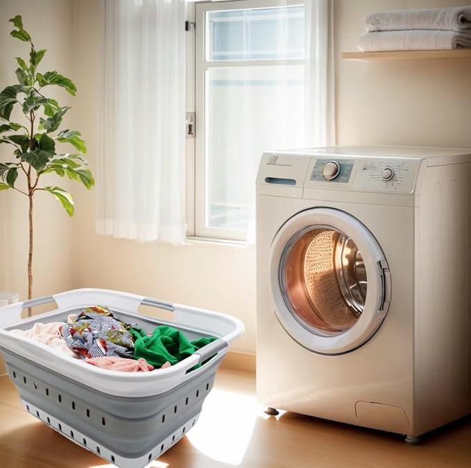 SAMMART 42L Collapsible Plastic Laundry Basket