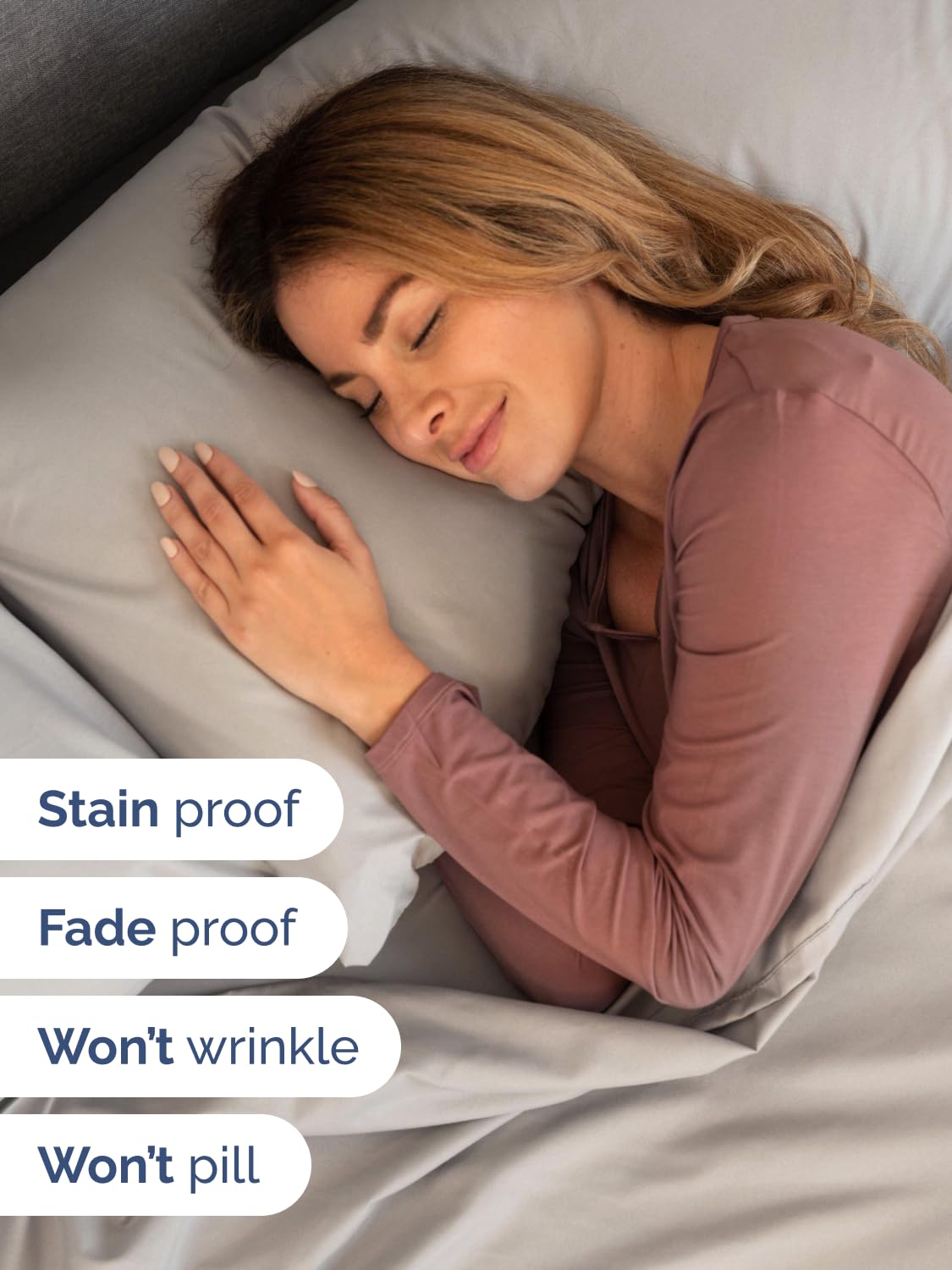Extra Deep Pocket King Size Sheet Set - 4 Piece Breathable & Cooling Bed Sheets - Hotel Luxury Bedding with 16 to 21 inch Extra Deep Pockets - Soft, Fade and Wrinkle Resistant - Oeko-Tex - Light Grey