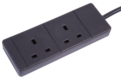 PRO ELEC 2 gang 5m black extension lead