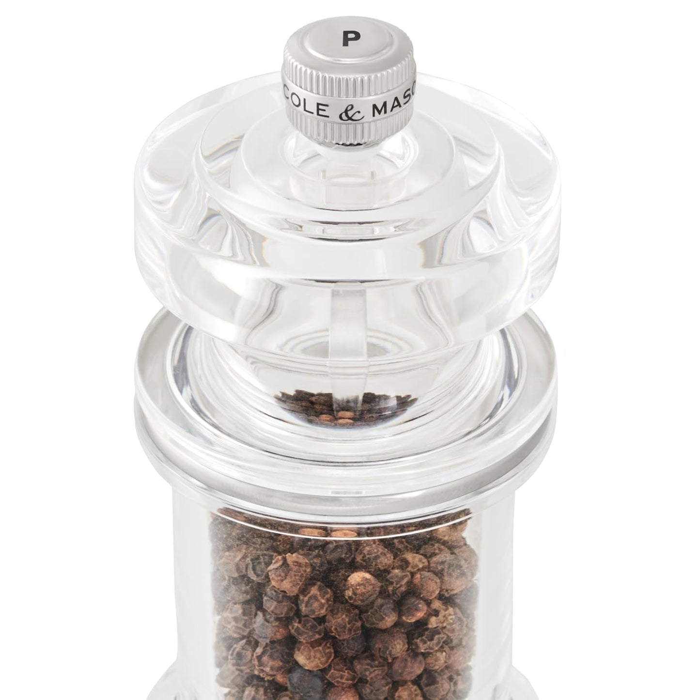 Cole & Mason 605 Refillable Spice Mill - Kitchen & Home Accessory - Salt & Pepper Grinder Set - Salt & Peppercorn Included - Acrylic - New Salt & Pepper Set 5.5"