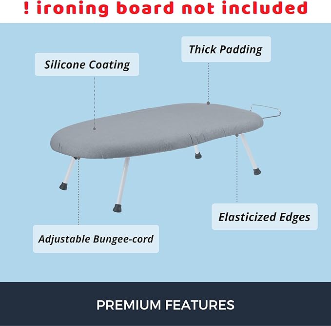 SAVUK 12 X 30 inch Smart Table top Ironing Board Cover and Pad