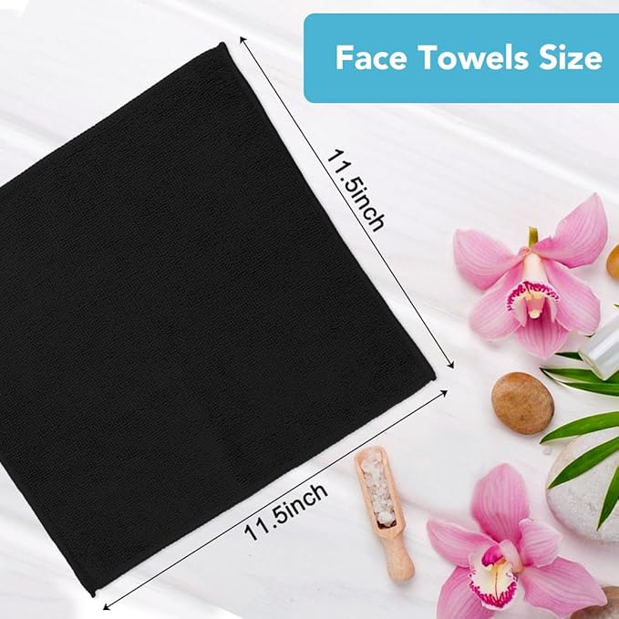 Orighty Washcloths, 20 Pack Microfiber Face Towels, Highly Absorbent and Soft