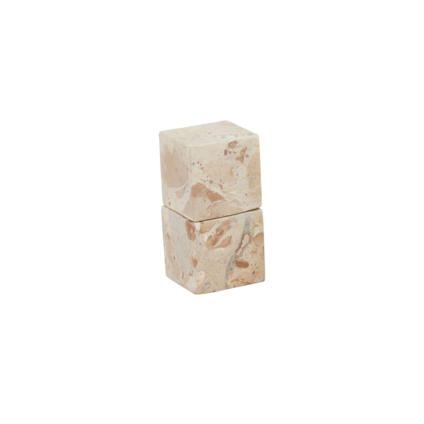 Mud Pie Taupe Marble Cube Salt Pepper; 2" x 2"