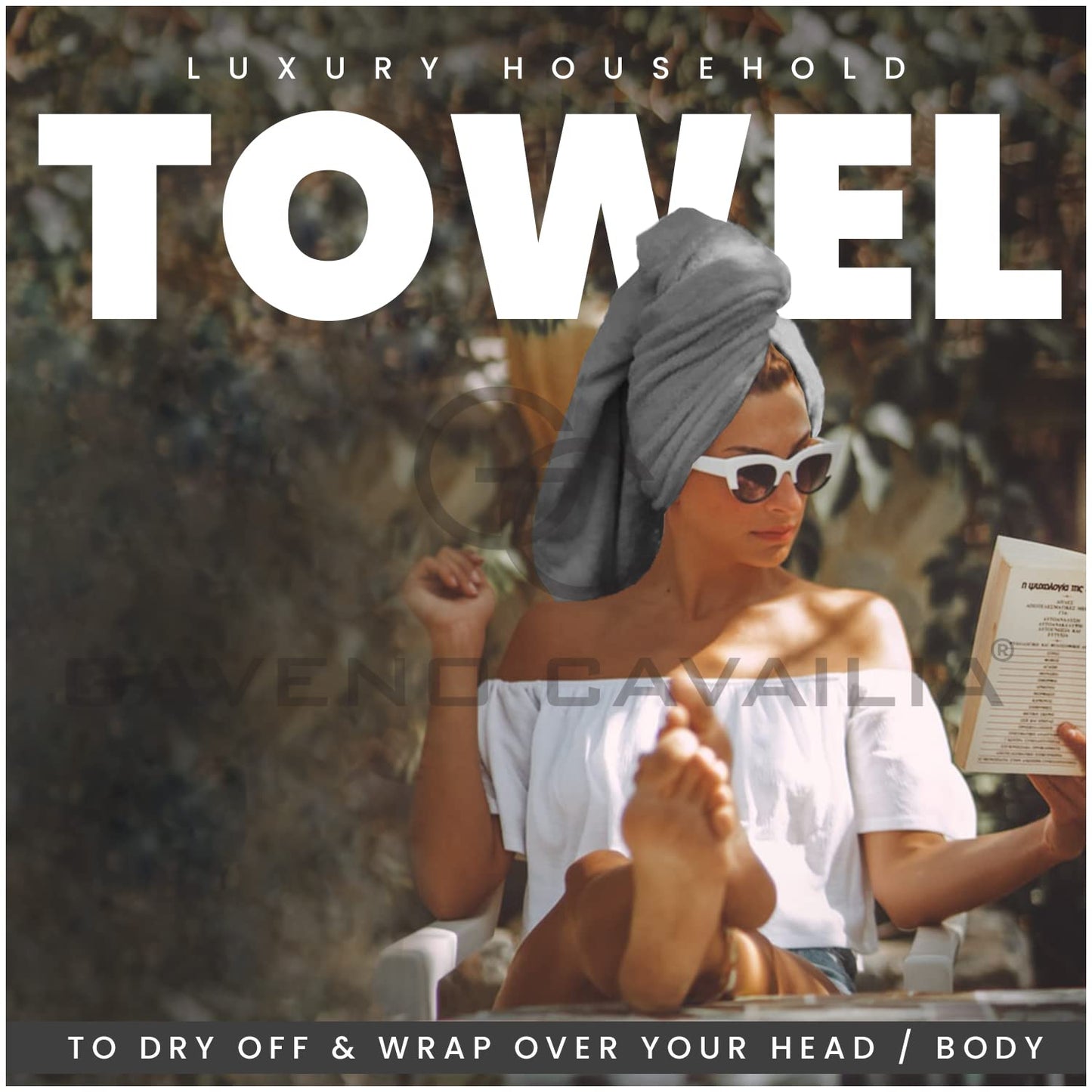 GC GAVENO CAVAILIA Large Towels Bath Sheet - Highly Absorbent Egyptian Cotton Towel Set - 4 Pack Extra Soft Large Bath Towel Charcoal-Quick Dry Bath Sheets - 450 GSM Washable Towels, 75X135 Cm