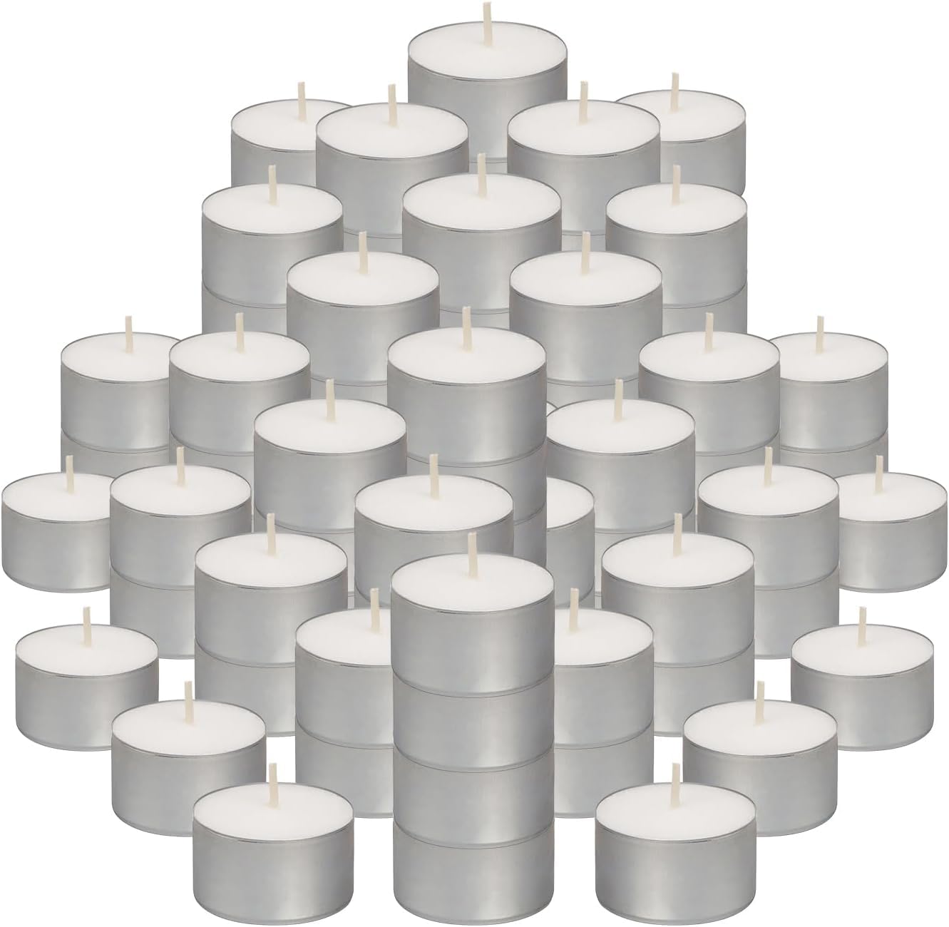 Bolsius 8 Hour Burning Tealights, Pack of 50, White, 7x18x32 cm, Unscented
