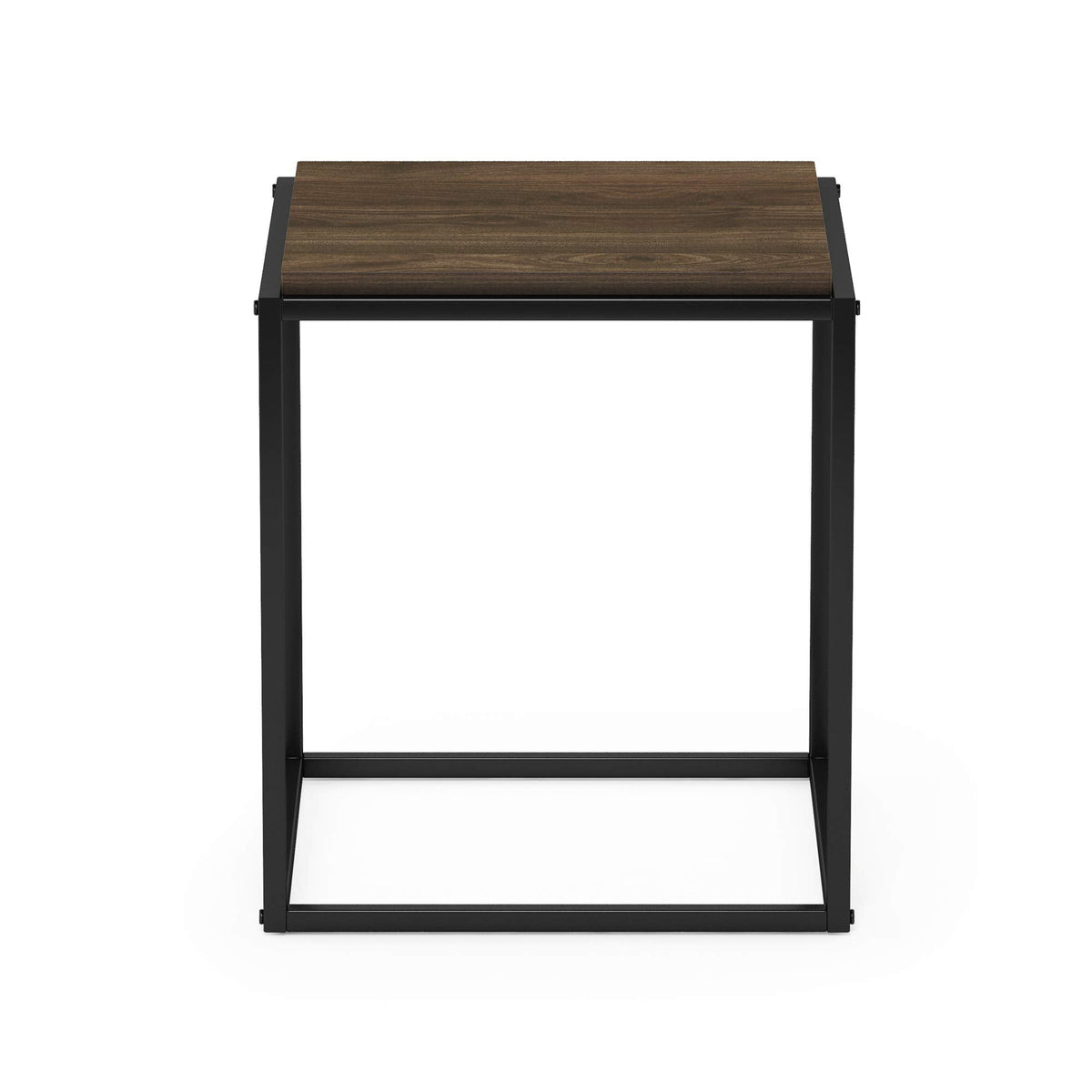 Furinno Moretti Cube Modern Stackable End Table Shelf, Columbia Walnut