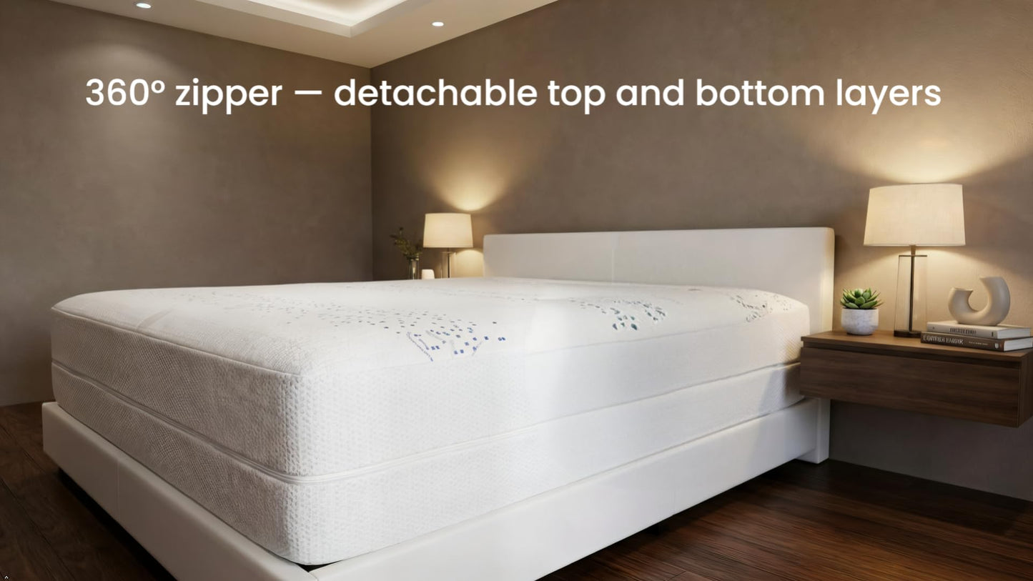 Zippered Mattress Encasement, Mattress Cover Protector, Breathable Waterproof Bed Sheet Alternative, Skin?Friendly Knit Deep Pocket Sheet Cover-ZIVZIV (Depth 10''-11'', Twin XL(39"×80"))