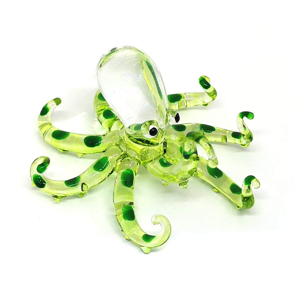 ZOOCRAFT Hand-Blown Glass Octopus Figurine, Lampwork Ocean Sculpture for Coastal Shelf & Desk Display — Artisan Gift for Marine Life Lovers, Scuba Divers & Aquarium Enthusiasts
