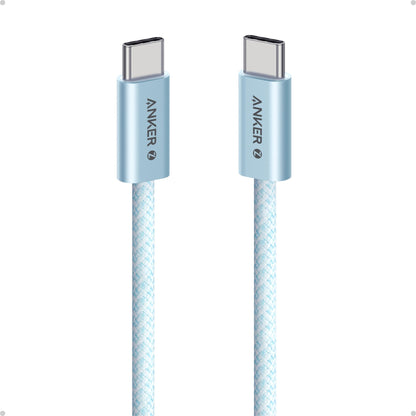 Anker Zolo USB C to USB C Cable, Braided and Dirt-Free Type-C Fast Charging Cable, Slim Connector, for iPhone 17 Series, MacBook (240W) (White, 3.3 FT)