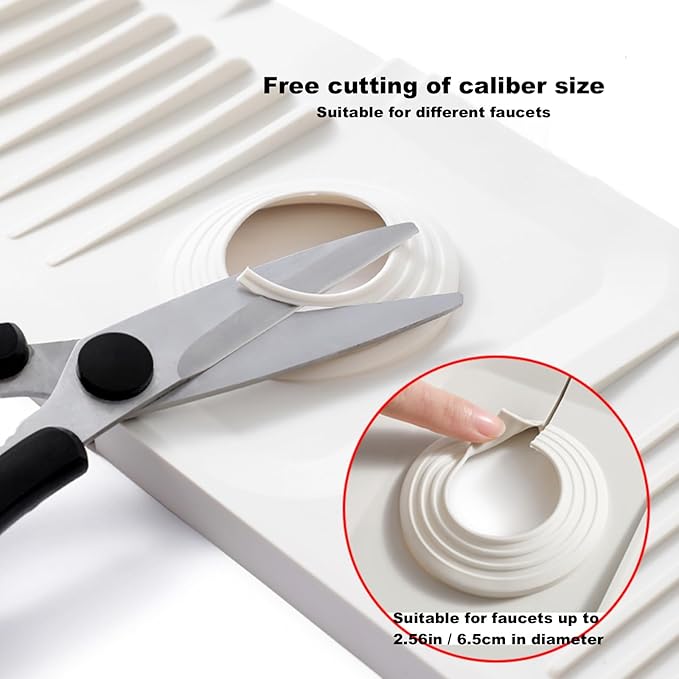 Kitchen Silicone Sink Splash Guard, 5° Slope Type Design Sink Mat, Sink Faucet