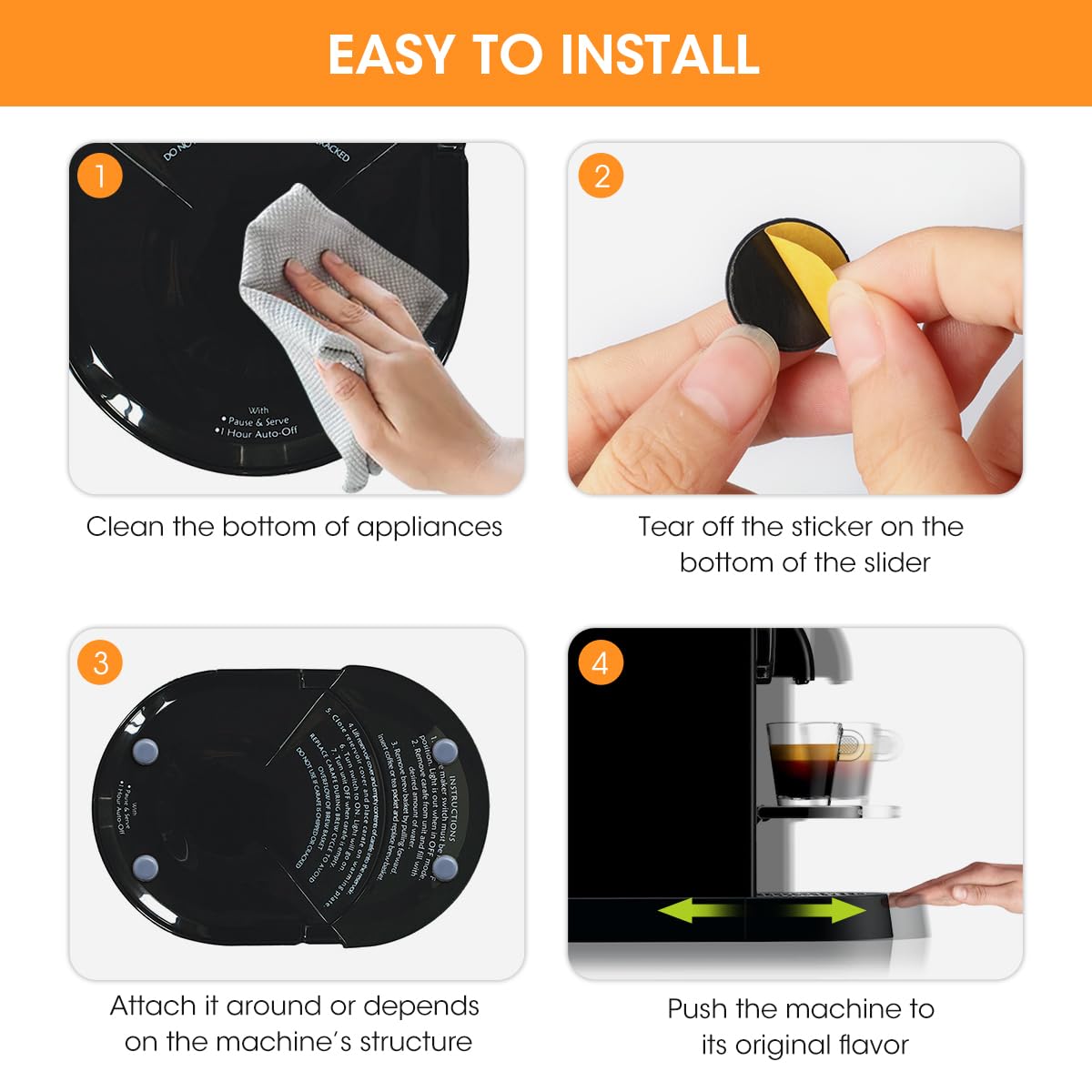 Aieve Appliance Sliders, 8 Pcs Small Appliance Slider for Countertop, Self Adhesive Home Finds Caster Wheels Rollers, Kitchen Must Have Gadgets for Stand Mixers, Coffee Makers, Air Fryers