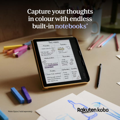 Kobo Libra Colour | eReader | 7” Glare-Free Colour E Ink Kaleido™ 3 Display | Dark Mode Option | Audiobooks | Waterproof | (Black)