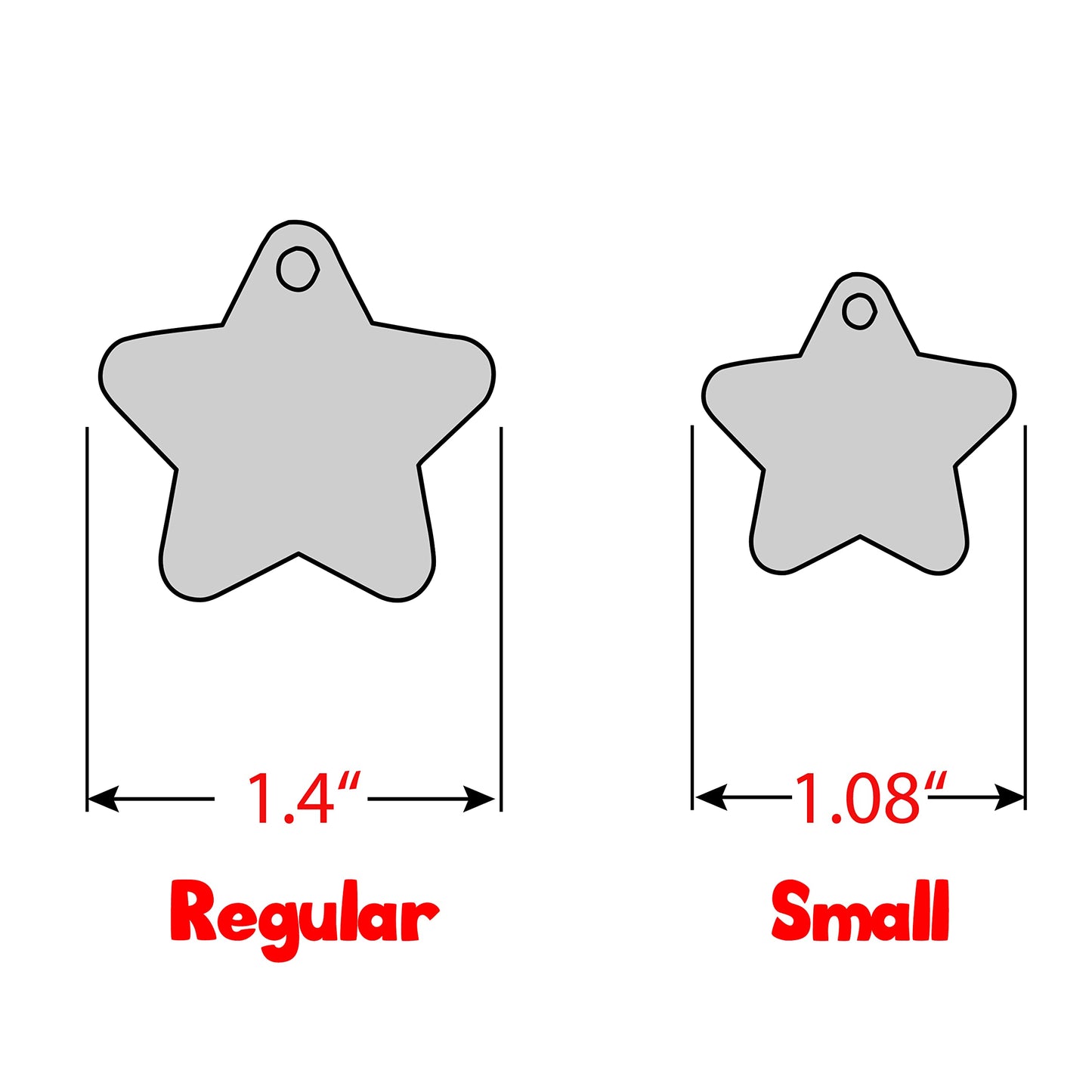 Personalized Dog Tag with 5 Lines of Custom Deep Engraved Durable Stainless Steel Pet ID Name Tag Designer Regular Size Star