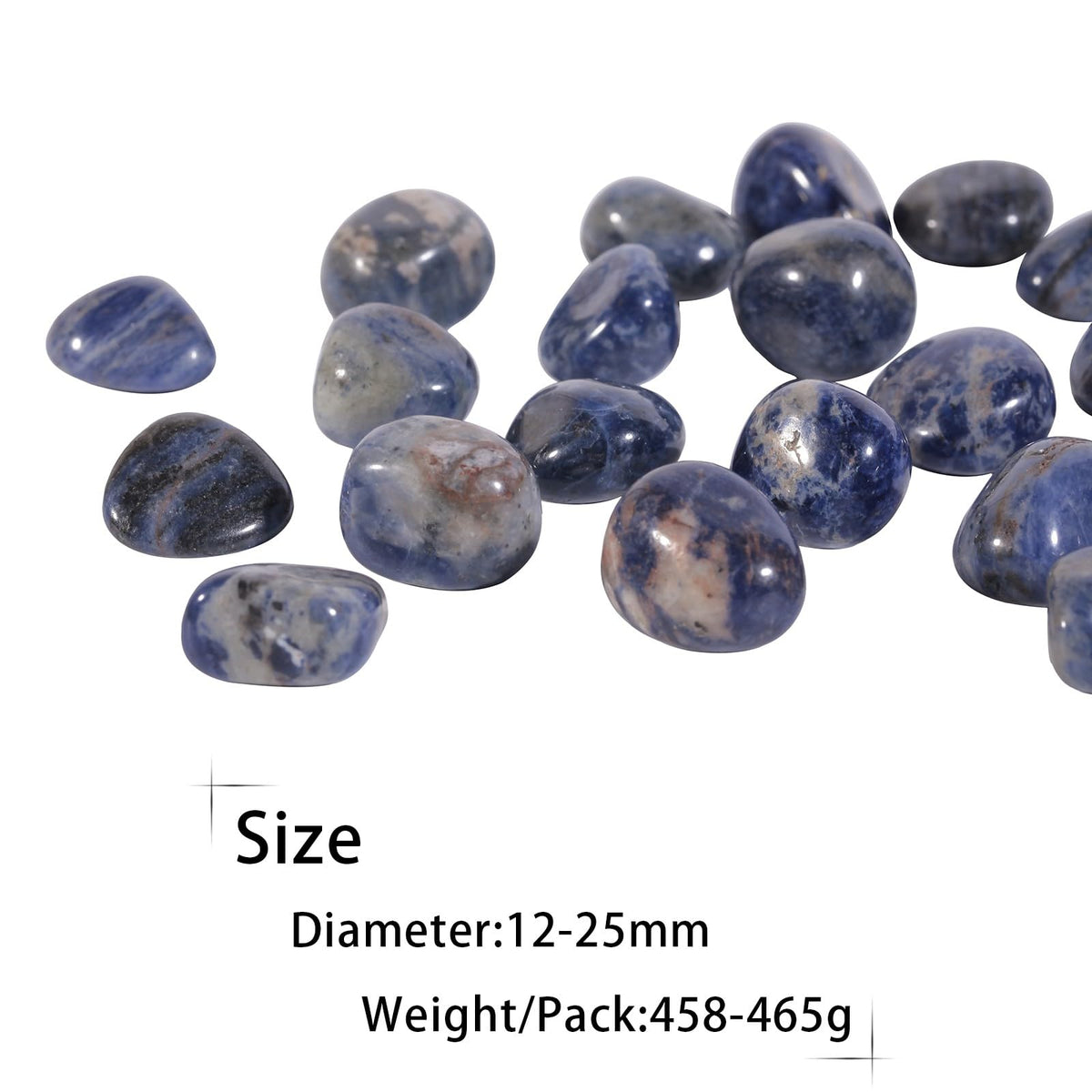 dssmboom 1Pound Natural Tumbled Crystal Stone for Vase Fillers, Decorative Stones for Home Office, Sodalite