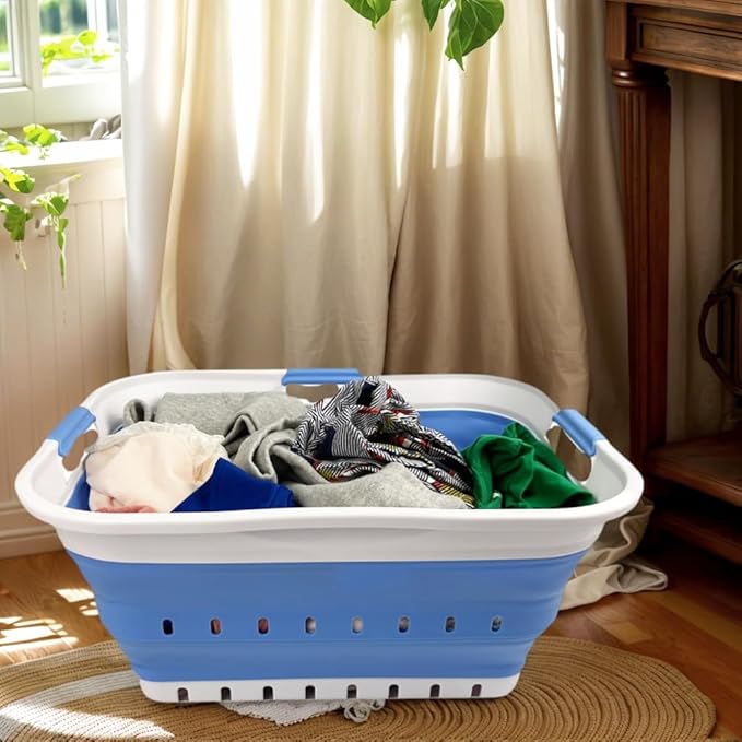 SAMMART 42L Collapsible Plastic Laundry Basket