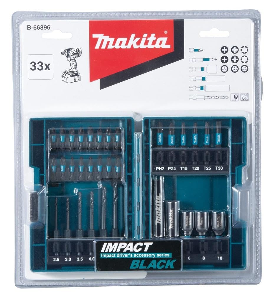 Makita B-66896 33 Piece Impact Black Set