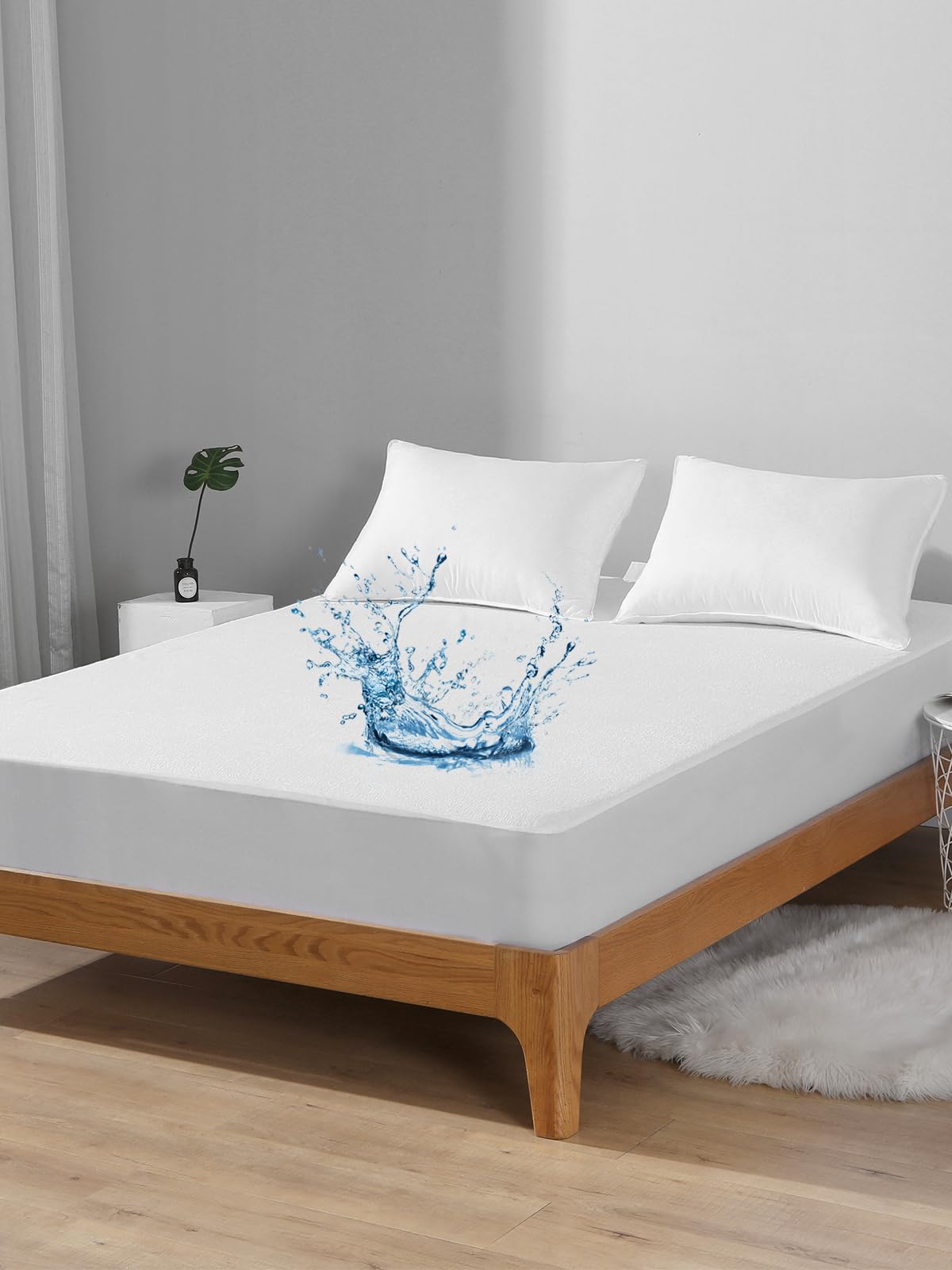 Bedecor Queen Waterproof Mattress Protector,Pee and Liquid Proof Cover for Pets, Elderly, and Incontinence, Fitted Deep Pocket for 9-18 Inch Deep