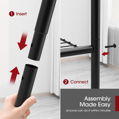 Storage Shelves - 5 Tier Shelf Organizer, Heavy Duty Garage Shelving Unit with Leveling Feet, Stable Metal Shelves Organizer for Pantry, Kitchen and Closet, 33.0" W x 12.6" D x 72.0" H, Black