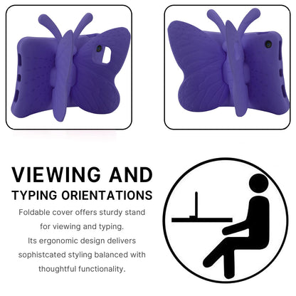 JGY iPad mini 6 7 A17 Pro 8.3 2024 Pretty Butterfly Case for Kids Girl Light Safe EVA Foam Full Cover Sturdy Kids case with Stand Pencil Holder Shockproof Rugged case for iPad mini 6th 7th (Purple)