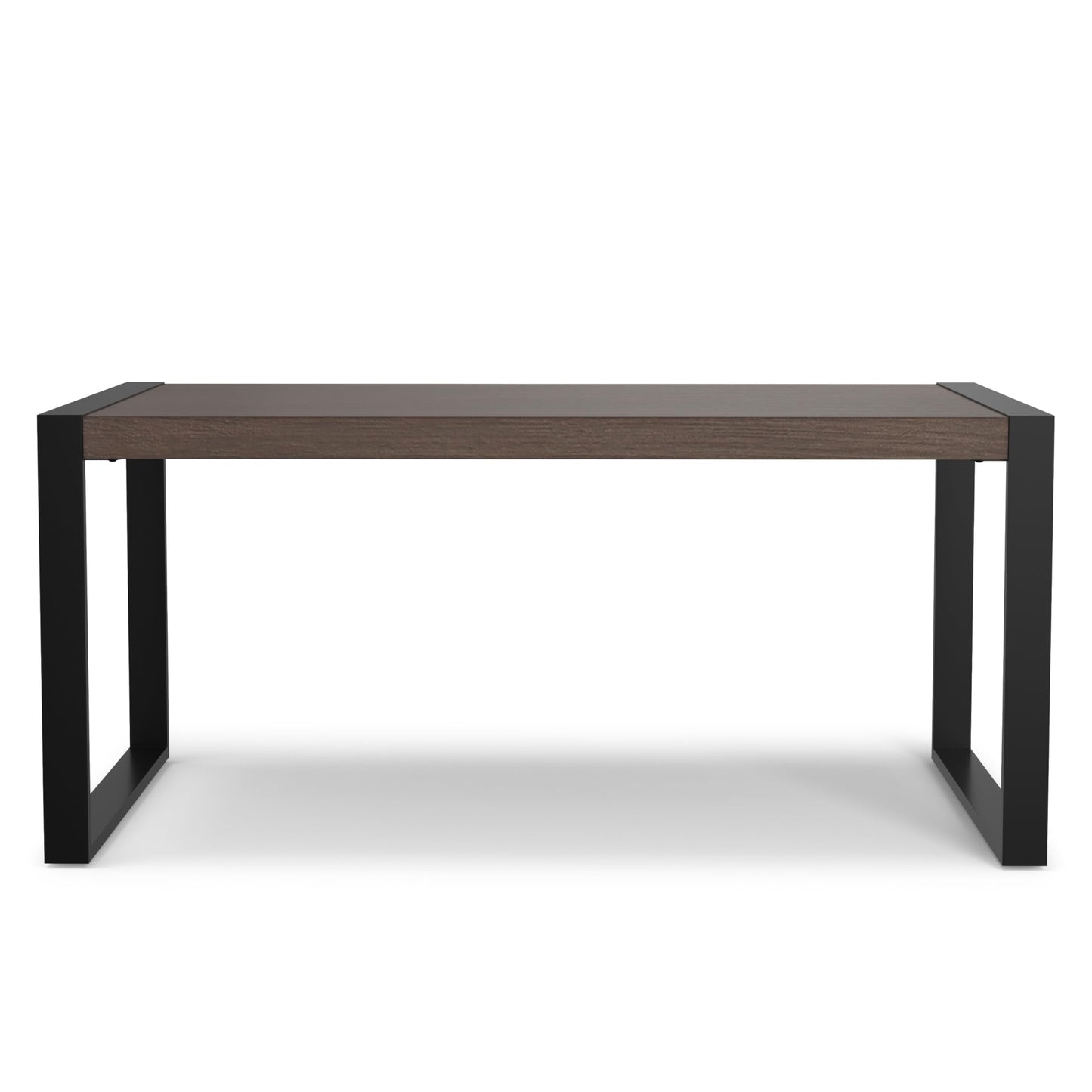 SIMPLIHOME McKenzie Dining Table - 66 inch Wide Solid Mango Wood Rectangular Table in Smoky Grey, Modern Industrial Style for Dining Room or Kitchen with Black Powder-Coated Iron Legs, Seats 4