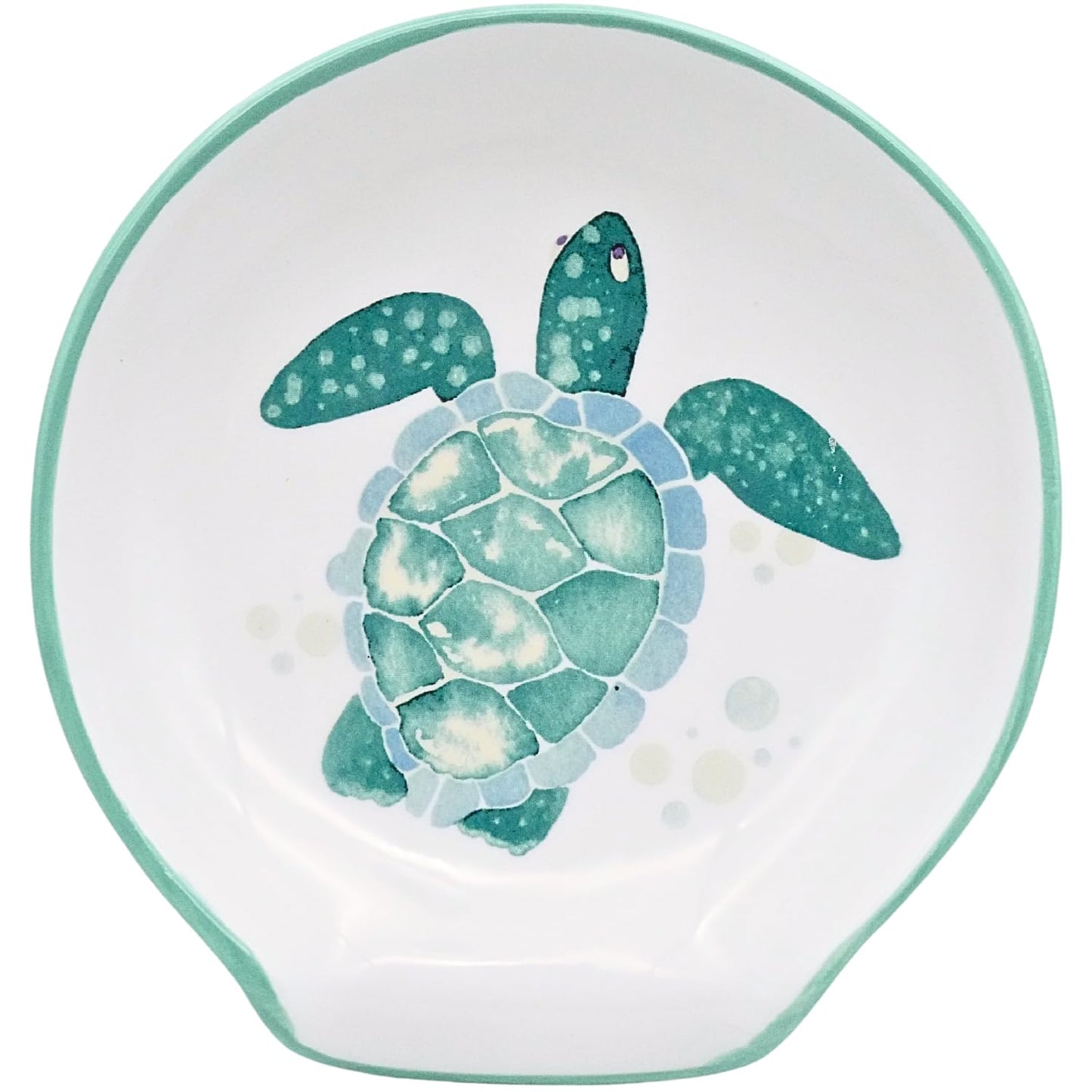 Turtle Spoon Rest - Coastal Ocean Nautical Decor, Teal Kitchen Accessories, Turquoise Hawaiian Beach Themed Decor for Stove Top Counter, Cute Sea Turtle Christmas Gifts