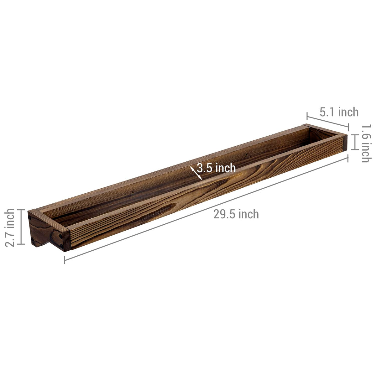 MyGift 30 Inch Rustic Burnt Solid Wood Hanging Shoe Rack, Wall Mounted Storage Organizer Footwear Holder for Closet, Mudroom, Entryway, Holds 6 Pairs, Set of 2