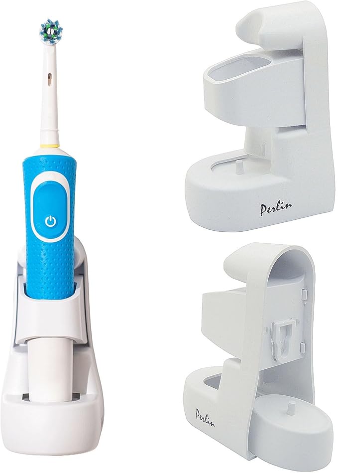 Perlin Electric Toothbrush Holder Wall Mounted No Drilling Self Adhesive