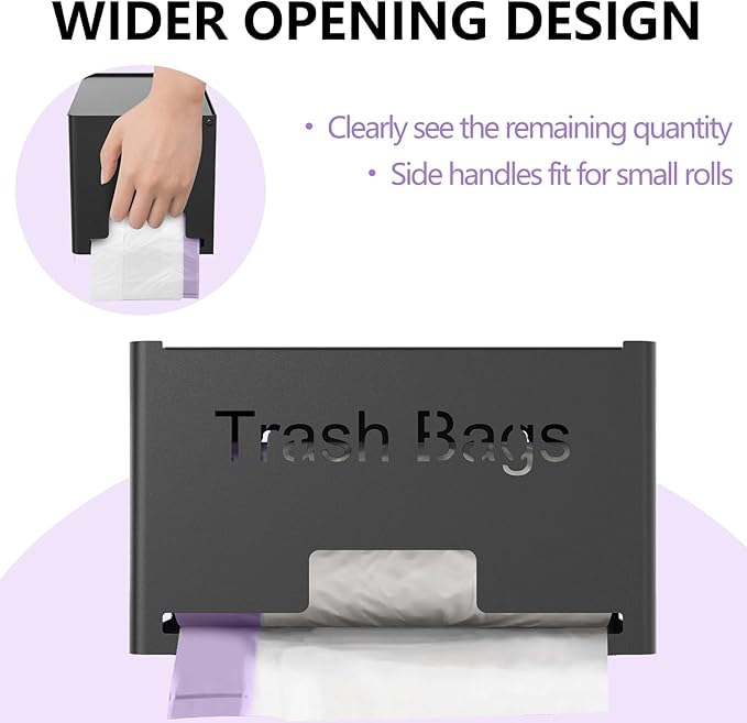 Extra Large Trash Bag Holder Dispenser, Metal Garbage Bag Dispenser Roll Holder
