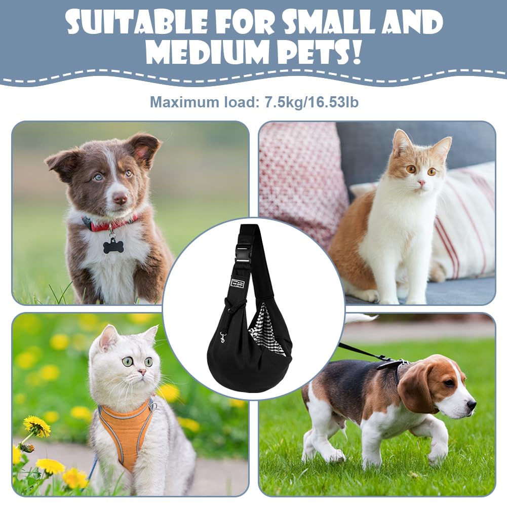 Adiwo Puppy Carrier - Reversible Hands-free Dog Carry Sling for Small & Medium Dogs & Cats, Soft & Comfortable, Adjustable Dog Carrier Bag Shoulder Tote for Outdoor Walking, Travel & Shopping