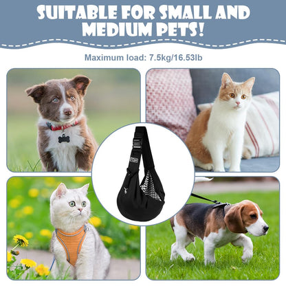 Adiwo Puppy Carrier - Reversible Hands-free Dog Carry Sling for Small & Medium Dogs & Cats, Soft & Comfortable, Adjustable Dog Carrier Bag Shoulder Tote for Outdoor Walking, Travel & Shopping