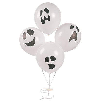 Spooktacular Black & White Halloween Ghost Latex Balloons - 11" (Pack of 48) - Premium Quality & Durable Material - Hauntingly Fun & Creepy Decor for Ghoulish Gatherings