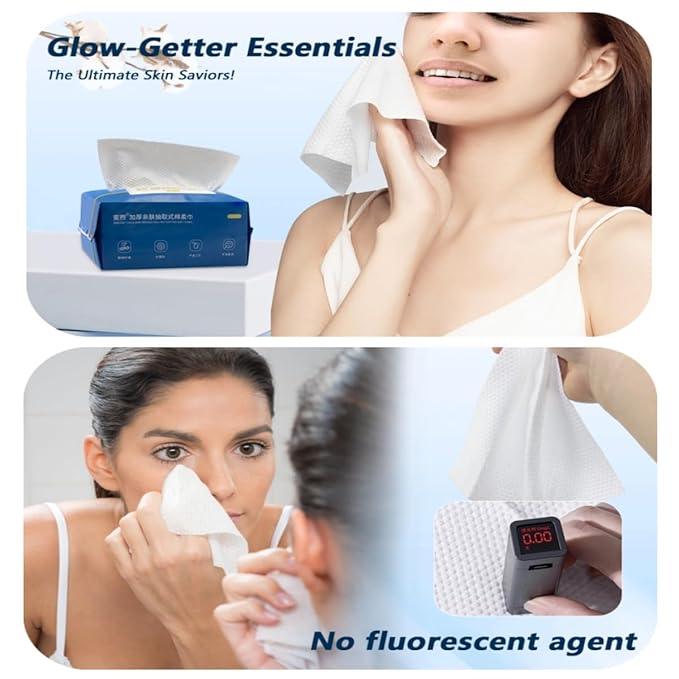 Disposable face towel, MIXUISEE thick and soft face towels, 100% cotton face