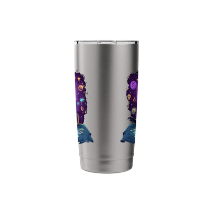 tarot card cat occult skeleton crystals aesthetic Stainless Steel Insulated Tumbler