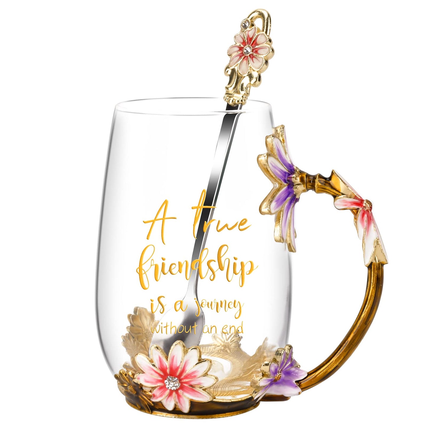 OEAGO Gifts for Mom Women Valentines Day Gifts for Her Glass Coffee Enamels Mug Best Birthday Valentine's for Girlfriend Wife Mothers Day from Daughter Son Tea Cup Stocking Stuffers Christmas