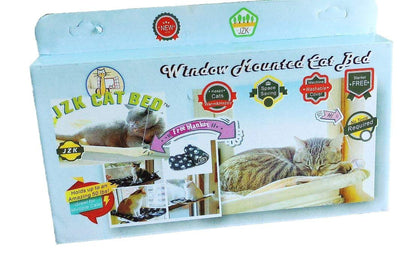 JZK Window Mounted Cat Hammock + Blanket, Suction Cup Pet Bed and Black Blanket for Cat Perch