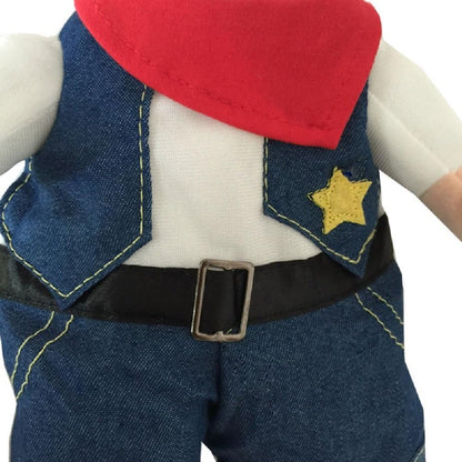 NACOCO Cowboy Costume with Hat for Cat and Small Dog - Halloween Clothes (Large) Blue