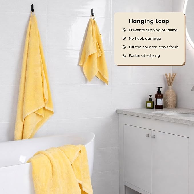 SEMAXE 4-Pack Luxury Bath Towels