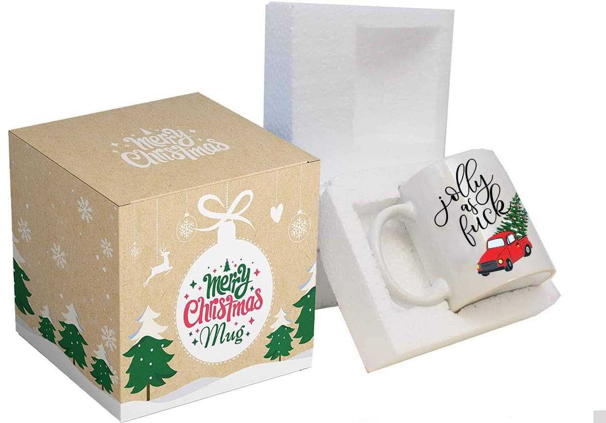 BLUE RIBBON Christmas, Funny Movie Mugs Gift from Family, Friends in Decorative Box 15 oz