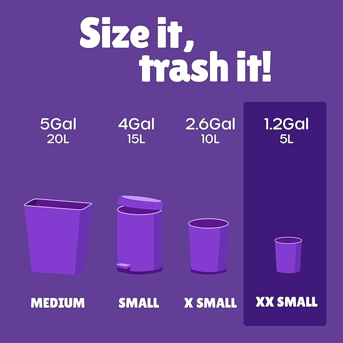FORID Small Trash Bags 1.2 Gallon Colored