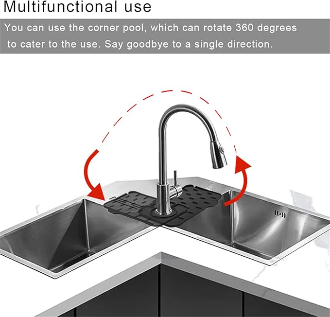 2-Pack Bytelive Silicone Sink Mat, Mini Sink Splash Guard and Soap Sponge Holder