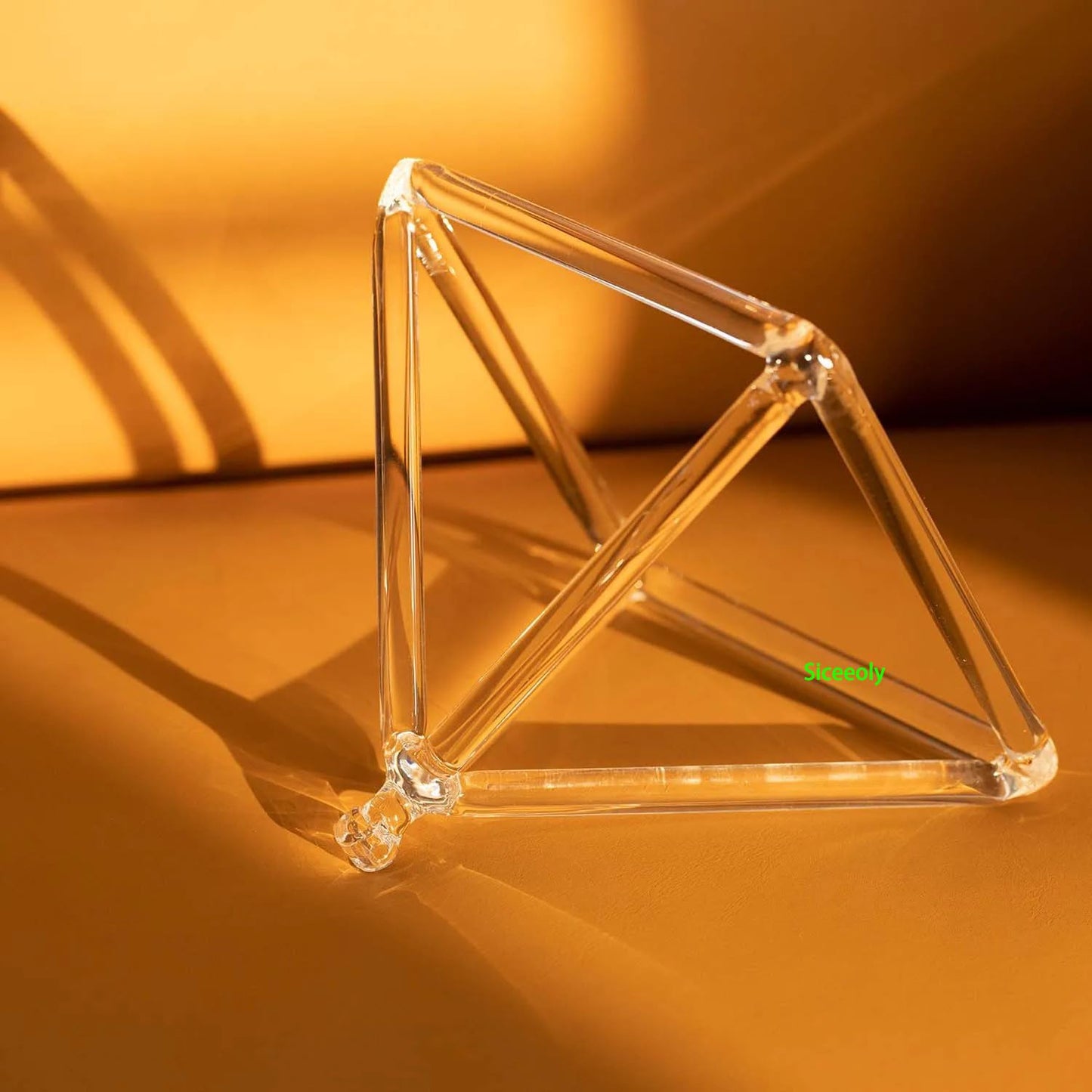 Siceeoly 5 Inch Clear Quartz Crystal Singing Pyramid Healing Musical Instrument For Sound Healing Meditation With Crystal Singing Bowl Striker