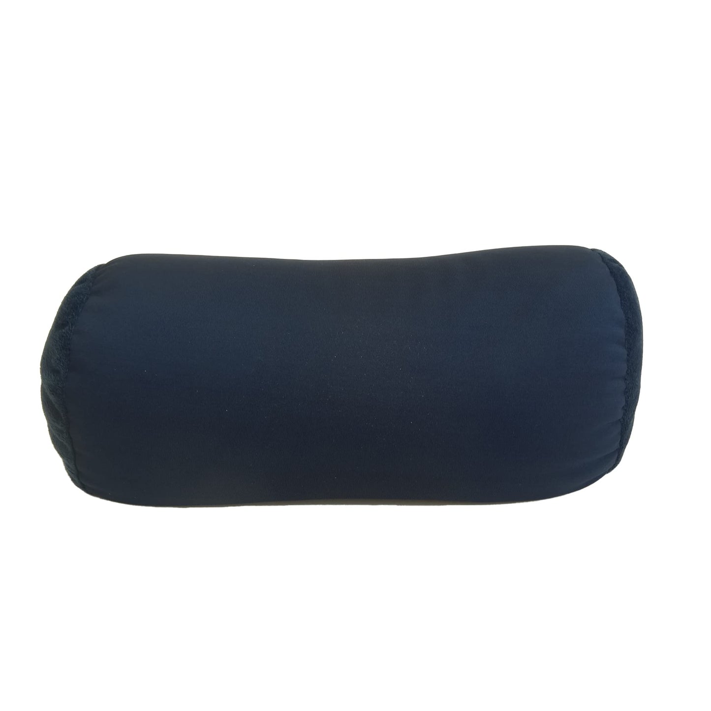 Wolf Essentials Microbead Bolster Tube Travel Pillow - Compact Neck Roll Pillow for Airplane, Car, or Home - Soft Lumbar Support Pillow - Navy