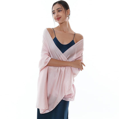 RIIQIICHY Ladies Pink Scarf Pashmina Shawls and Wraps for Weddings Like Silk Chffion Scarf for Women Evening Dresses