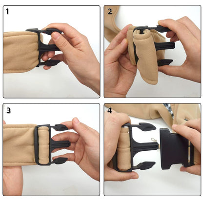 NATUYA Pet Sling Carrier Small Dog Sling Cat Carrier Bag Adjustable Strap Hands-free Sling Pet Carrier Bag with Front Zipper Pocket Safety Belt for Outdoor Traveling Subway (Khaki, Cotton Style)