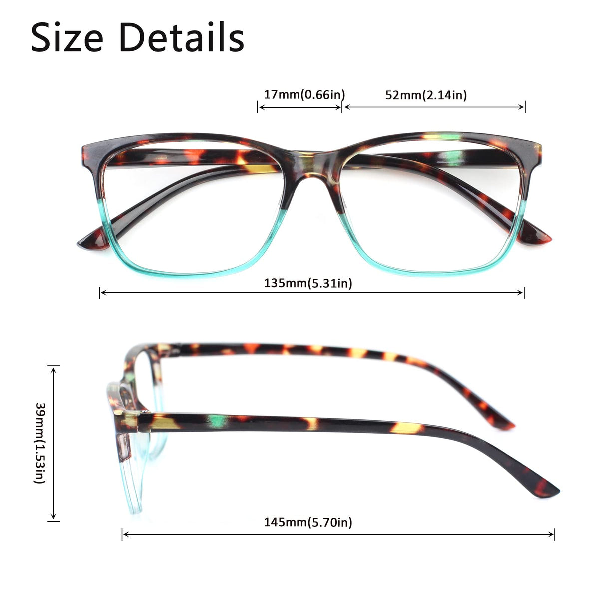 Henotin 4 Pack Ladies Reading Glasses Blue Light Blocking Spring Hinge Readers Anti Eyestrain Computer Eyeglasses (Multicolor, 1.75)