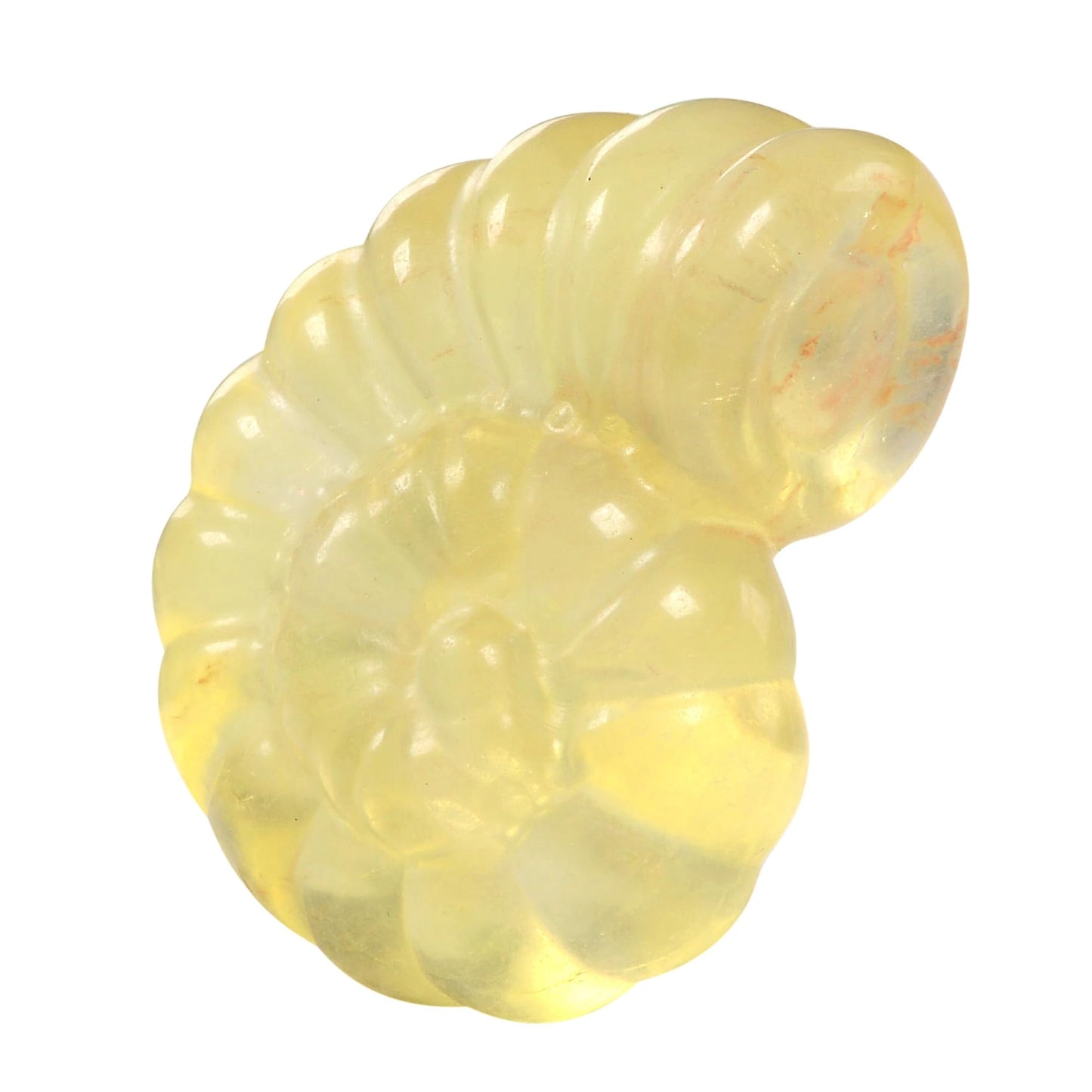 Justinstones Natural Gemstone Yellow Fluorite Carved Nautilus Shaped Statue Jewelry Making Rock Collection Stone Crafts
