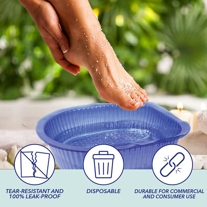 ForPro Professional Collection Universal Pedi Bath Liners - 50% THICKER - Fit Footsie Bath, Disposable Pedicure Foot Tub Liners for Foot Spa Basins & Foot Bath Soaks, Clear, 100-Count