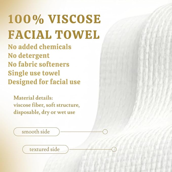 Glow & Go XL Disposable Face Towel 10x15 Inch, 100% Biodegradable Premium Towels